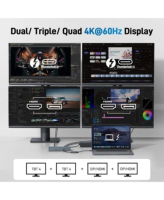 Thunderbolt 4 Dock for 4 Monitors | 16-in-1 USB-C Docking Station with 40Gbps Speed, 4K60Hz, 8K Support, 160W Power, 2.5Gbps Ethernet | Compatible with Windows, MacBook, Acer Laptops