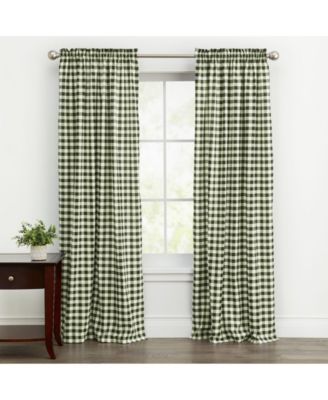 Buffalo Check Gingham Custom Window Curtain Treatments - Single Curtain Panel 42 in. W x 63 in. L