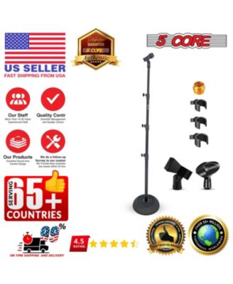 5Core Mic Stand Pair Floor Adjustable Universal Heavy Duty Microphone Stands Round Base Soporte De micrA fono - MS RBP 3T 2PCS