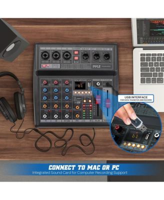 3-Channel Audio Mixer With USB Interface, Built-in FX Processor, MP3 Player, XLR & 6.35 Jack Connectors