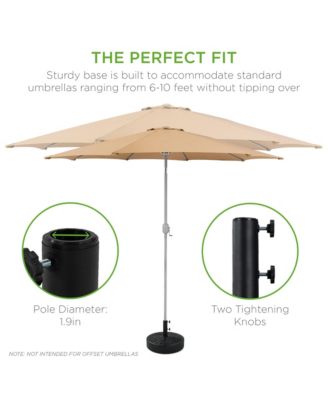 Fillable Plastic Patio Umbrella Base Stand, Pole Holder w/ Adjustment Knob