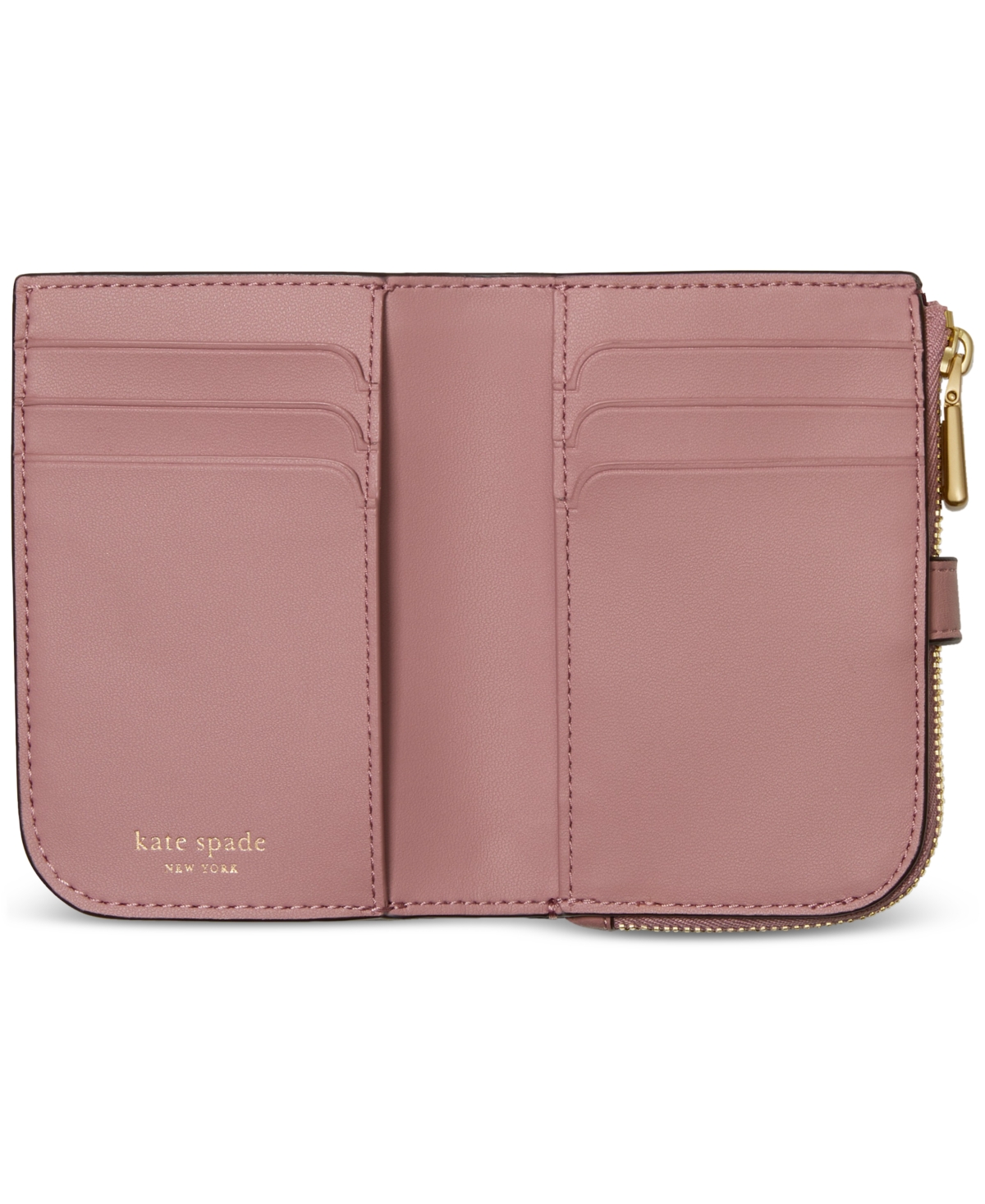 Kate Spade Deco Pebbled Leather Small Compact Wallet In Pink