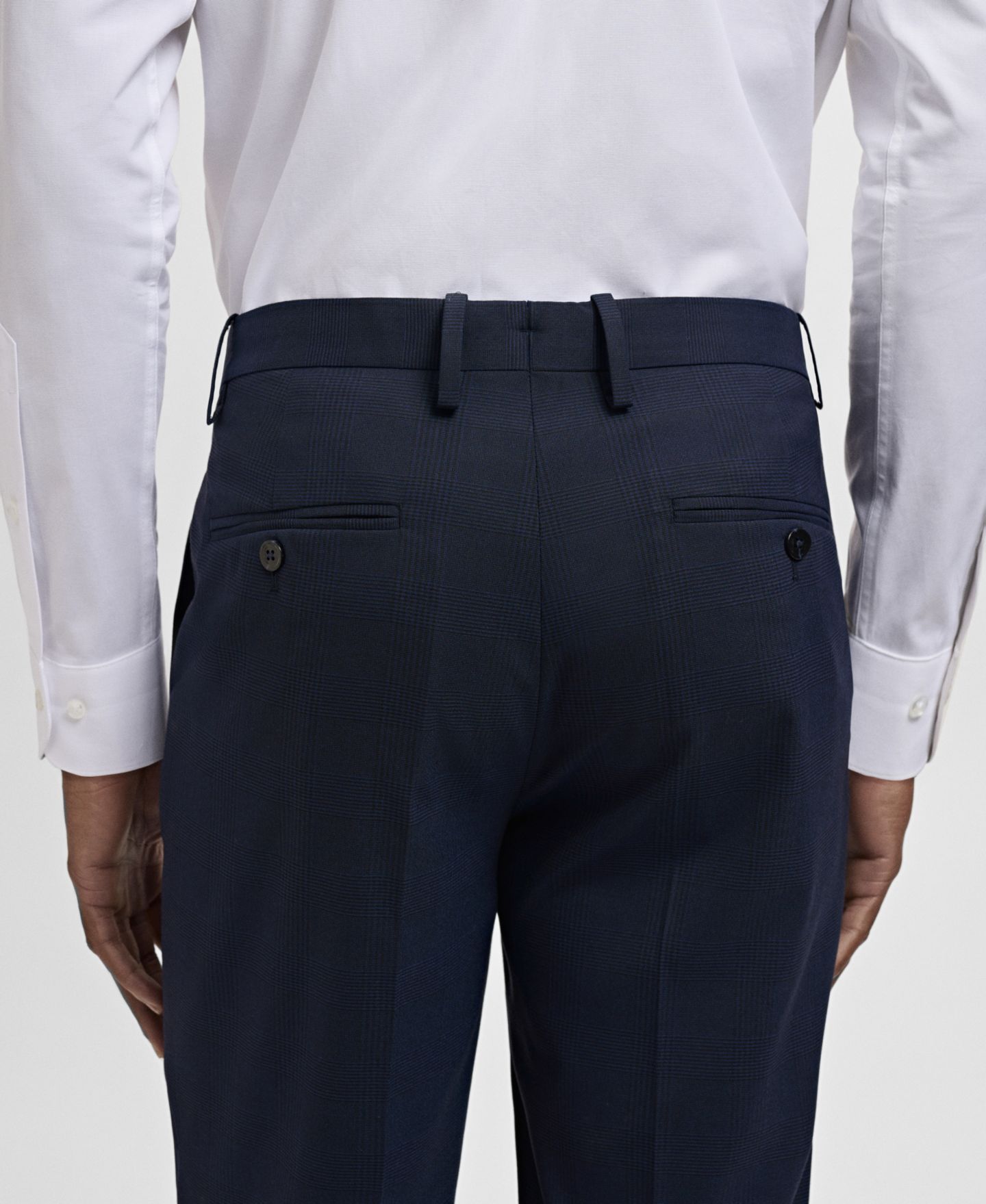 Мужские брюки MANGO Milan Slim-Fit Suit, цвет: Тёмный тёмно-синий — фото 6