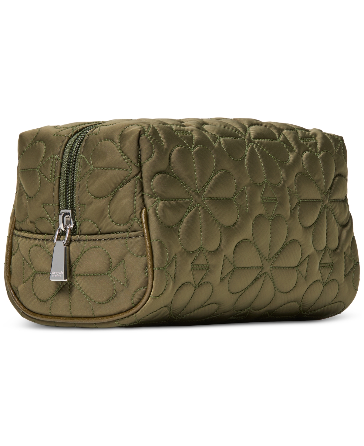 Kate Spade Tilly Quilted Fabric Small Cosmetic Bag In Green