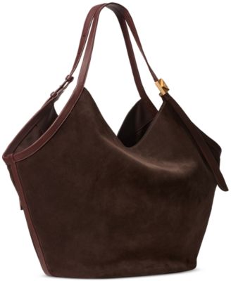 Deco Tulip Large Suede Tote Bag