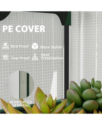 4-Tier Mini Greenhouse with Screen Roof and Reinforced PE Cover