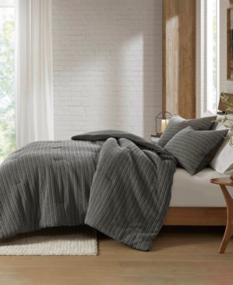 Lyon Waffle Washed 3-Pc. Comforter Set, Full/Queen