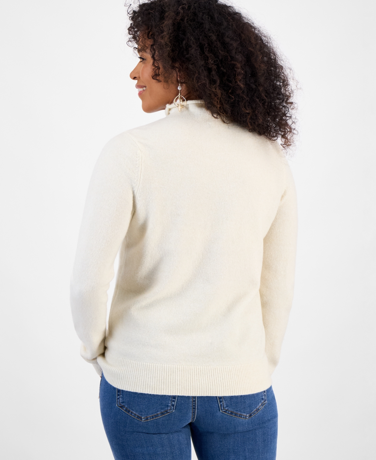 Style & Co Women's Mock-neck Sweater, Macy's Exclusive In Brown