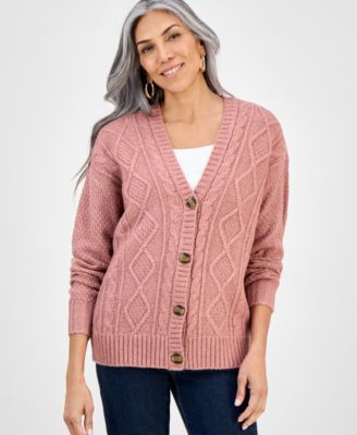 Style & Co - Women's Chunky Cable-Knit Cardigan