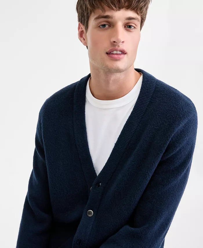 Men's Long-Sleeve Brushed Solid Cardigan - thumbnail 5