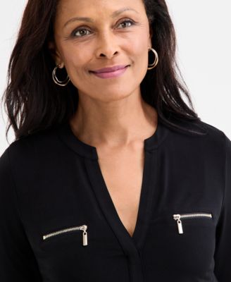 Women's Zip Pocket Top, Macy's Exclusive 