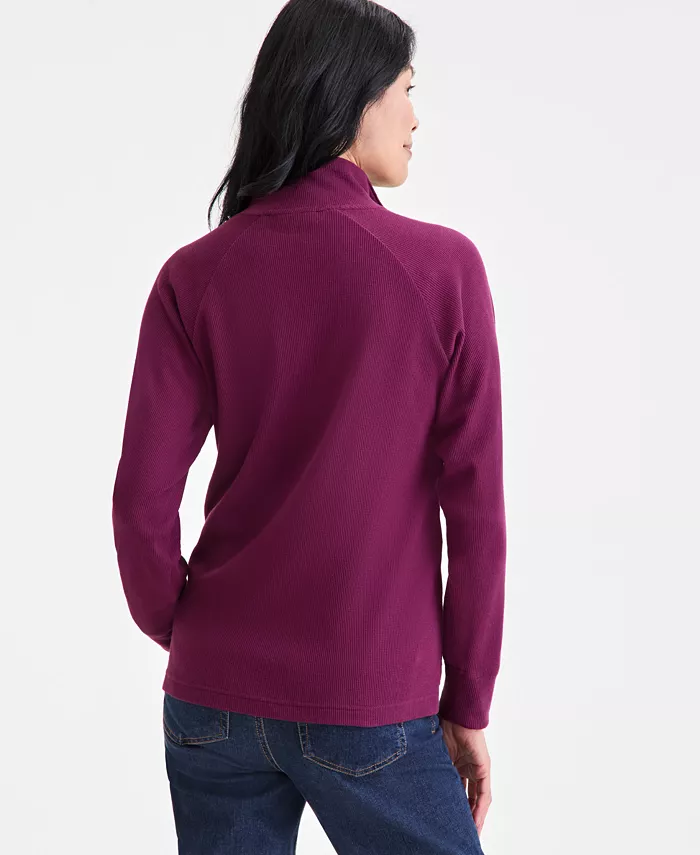 Women's Waffle-Knit Quarter Zip Top - thumbnail 10