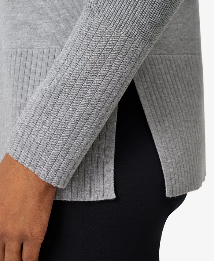 Women's Boat Neck Ribbed Sweater - thumbnail 7