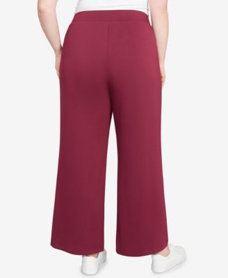 Plus Size Wide Leg Floral Cutout Pants