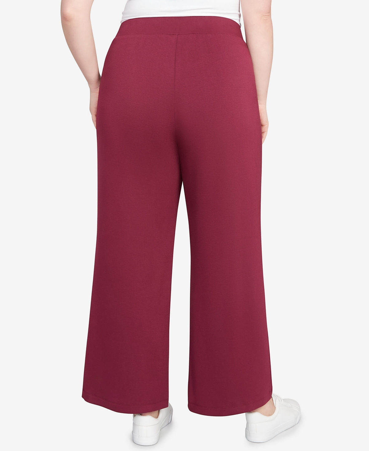Ruby Rd. Plus Size Wide Leg Floral Cutout Pants In Pink