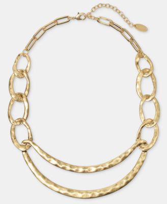 Style & Co - Hammered Link Statement Necklace, 16" + 3" extender
