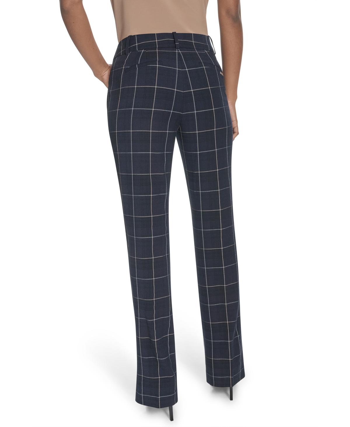 Tommy Hilfiger Women's Chloe Plaid Printed Bootcut Trousers