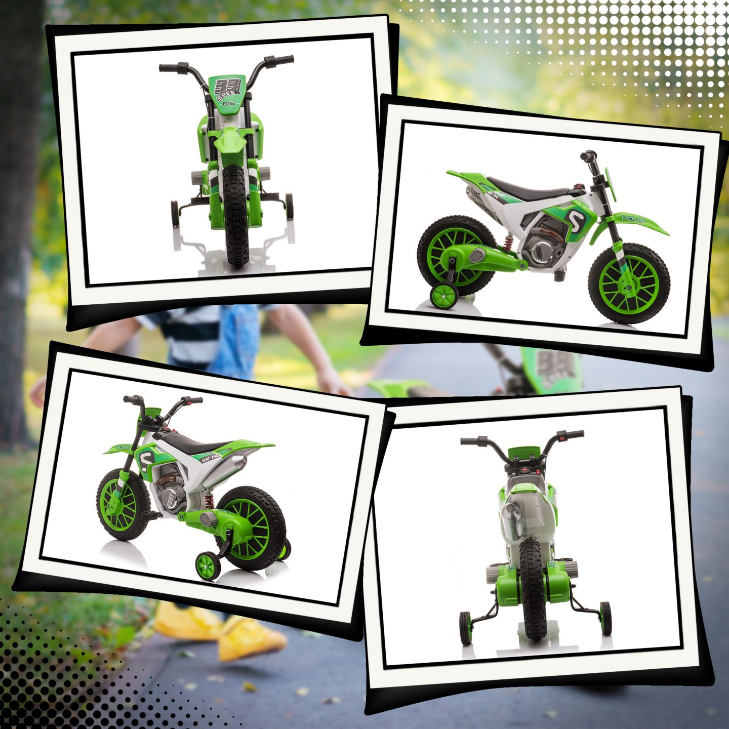 Детская игрушка Aosom 12V Kids Racing Battery-Powered Motorcycle with Training Wheels, Ages 3-7 — фото 8