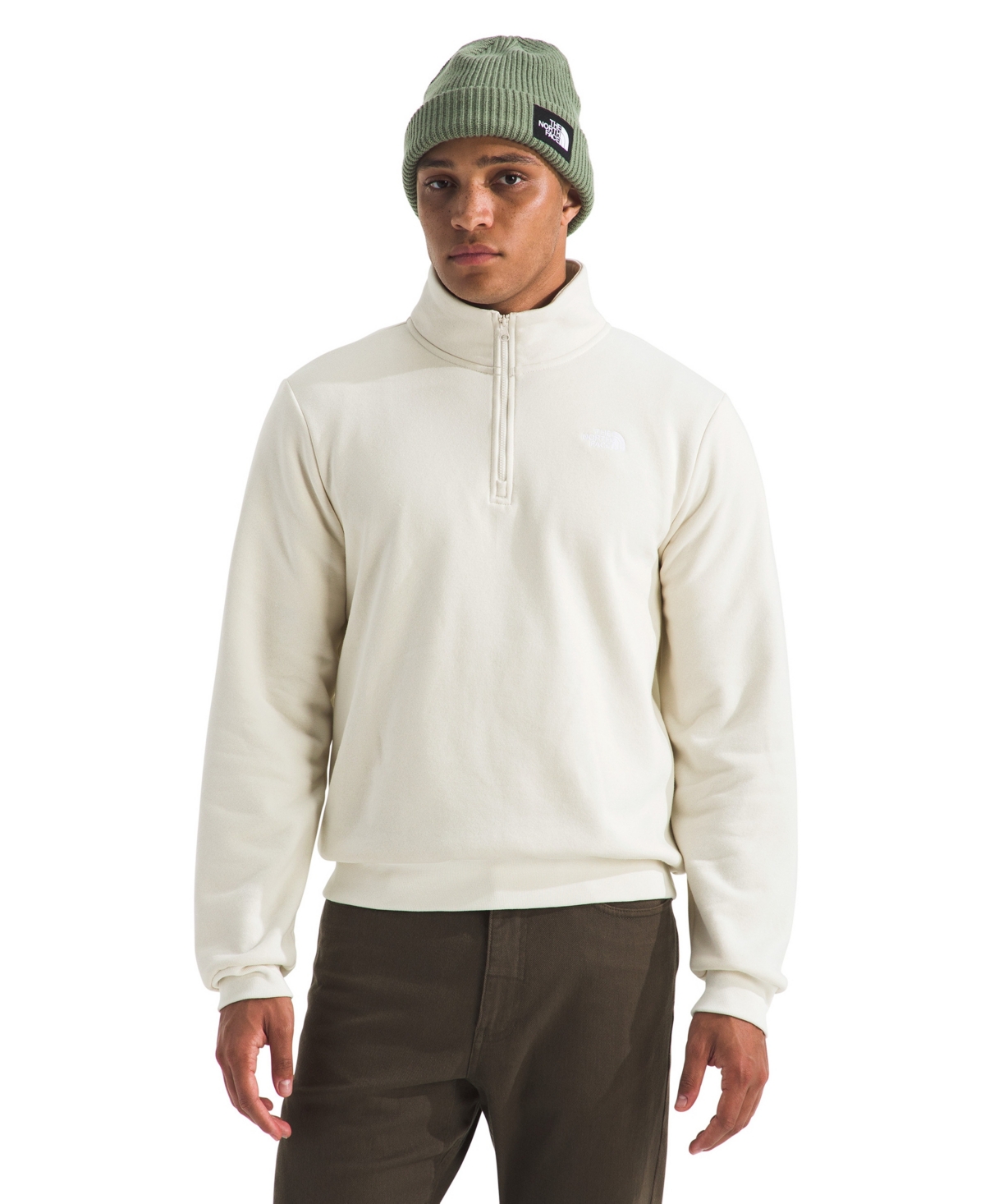 The North Face Men's Evolution Simple Dome Quarter Zip Sweatshirt - White Dune