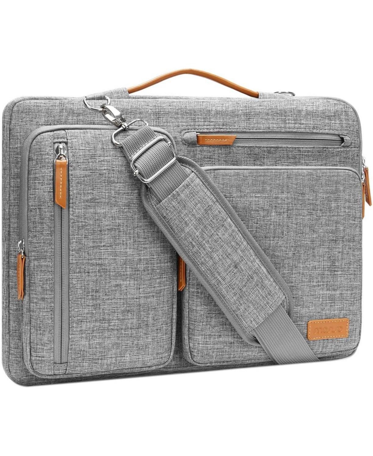 Laptop Shoulder Bag,15-15.6"Computer Bags Compatible with MacBook Pro 16", Hp, Dell, Lenovo,Side Open Messenger Bag with 4 Zipper Pockets, Gray - Grey