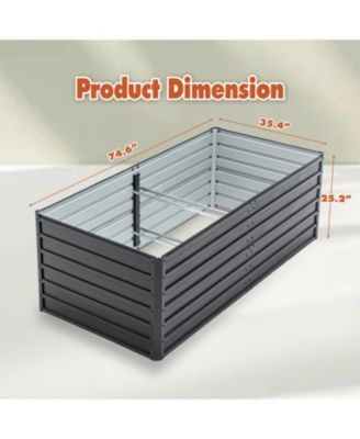 Furniture 6x3x2 FT Metal Raised Garden Bed