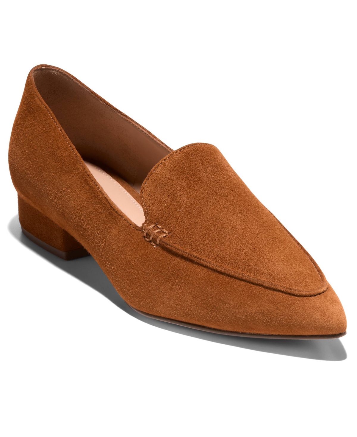 Cole Haan Women's Valantina Pointed Toe Block Heel Loafers In Brown