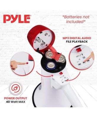 Bluetooth Megaphone - PA Megaphone Speaker with Wired Microphone, Siren Alarm Mode, MP3/USB/SD Readers