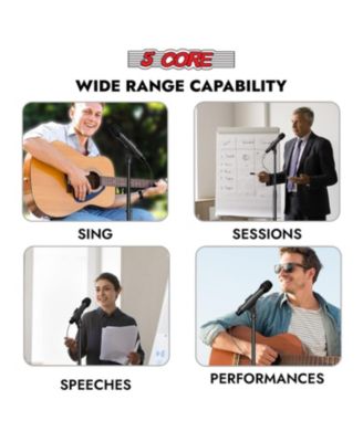 Microphone Stand Floor 4 Pcs Adjustable w Extending Telescoping Boom Arm