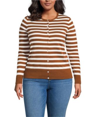 Plus Size Fine Gauge Cotton Cardigan Sweater