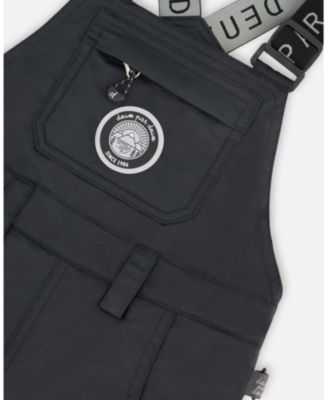 Kids Unisex Solid Play Overall Snow Bib Black - Child