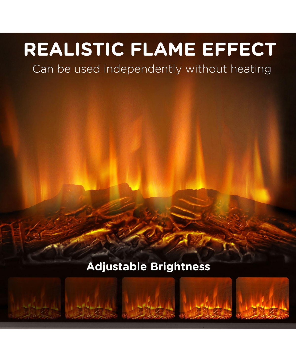 Homcom 27" Electric Fireplace Heater with Mantel & Remote Control,