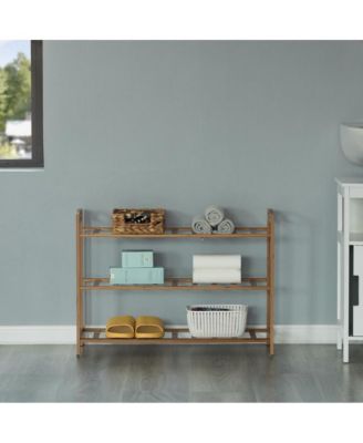 Bamboo Storage Shoe Rack, Free Standing Shoe Organizer Storage Rack, 3 Tier