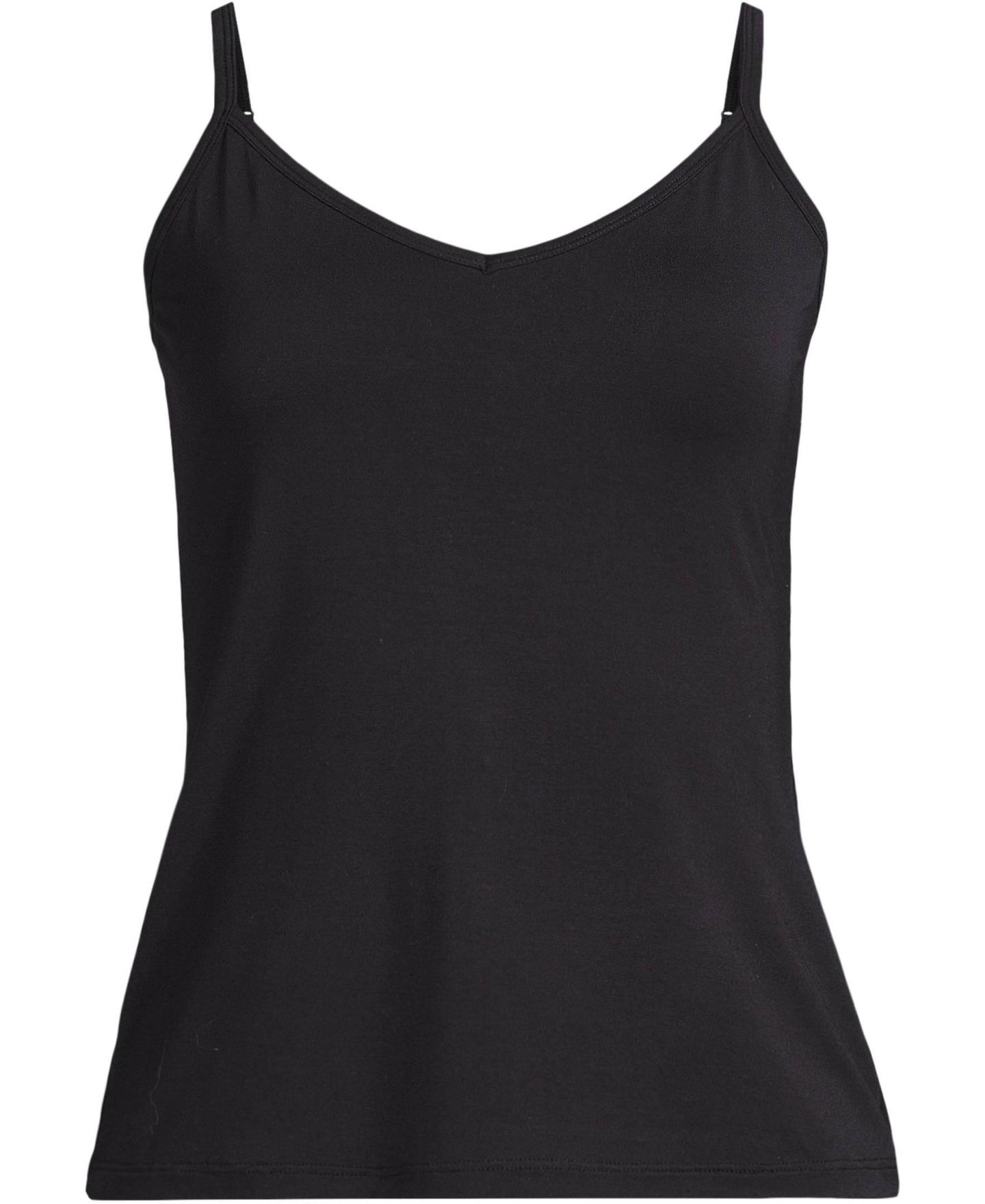 Женский топ Lands' End Cooling V-neck Camisole, цвет: Чёрный — фото 2