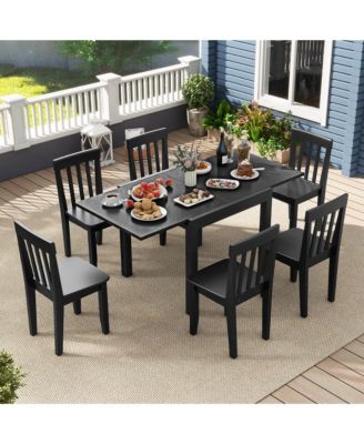 Patio Expandable Dining Table 31.5''-63'' Adjustable Rectangular All Weather Table