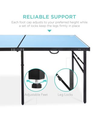 6x3ft Portable Ping Pong Table Game Set, Folding Table Tennis w/ 2 Paddles, Balls