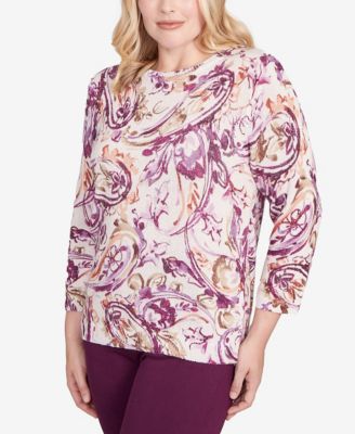 Women's Urban Legend Shimmer Paisley Crew Neck Sweater