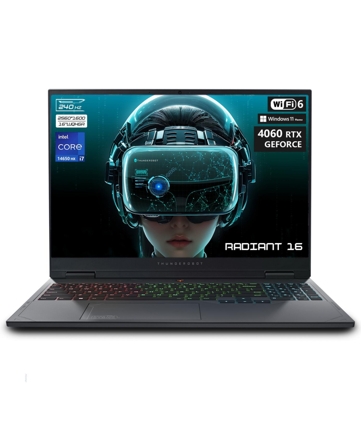 Thunderobot Radiant 16 – 16" Wqxga 240Hz, i7-14650HX, Rtx 4060, 64GB Ram, 2TB Ssd, Rgb Kb, Wi-Fi 6, Windows 11, Gray
