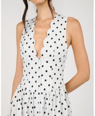 Women's Button Front Scallop Dress