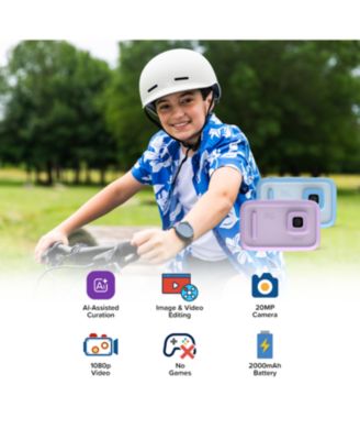 Camera 50 (Blue) New AI Editor Camera for Kids, 20MP Photos 1080P Video, Front & Selfie Lens, Birthday Gifts for Boys & Girls Ages 4-15 Portable Travel Friendly