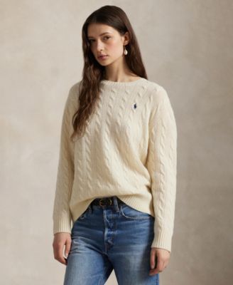Polo Ralph Lauren - Women's Cable Wool-Cashmere Crewneck Sweater