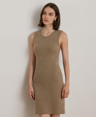 Women's Superb Plus-Holein Basket-Weave Sleeveless Sweater Dress