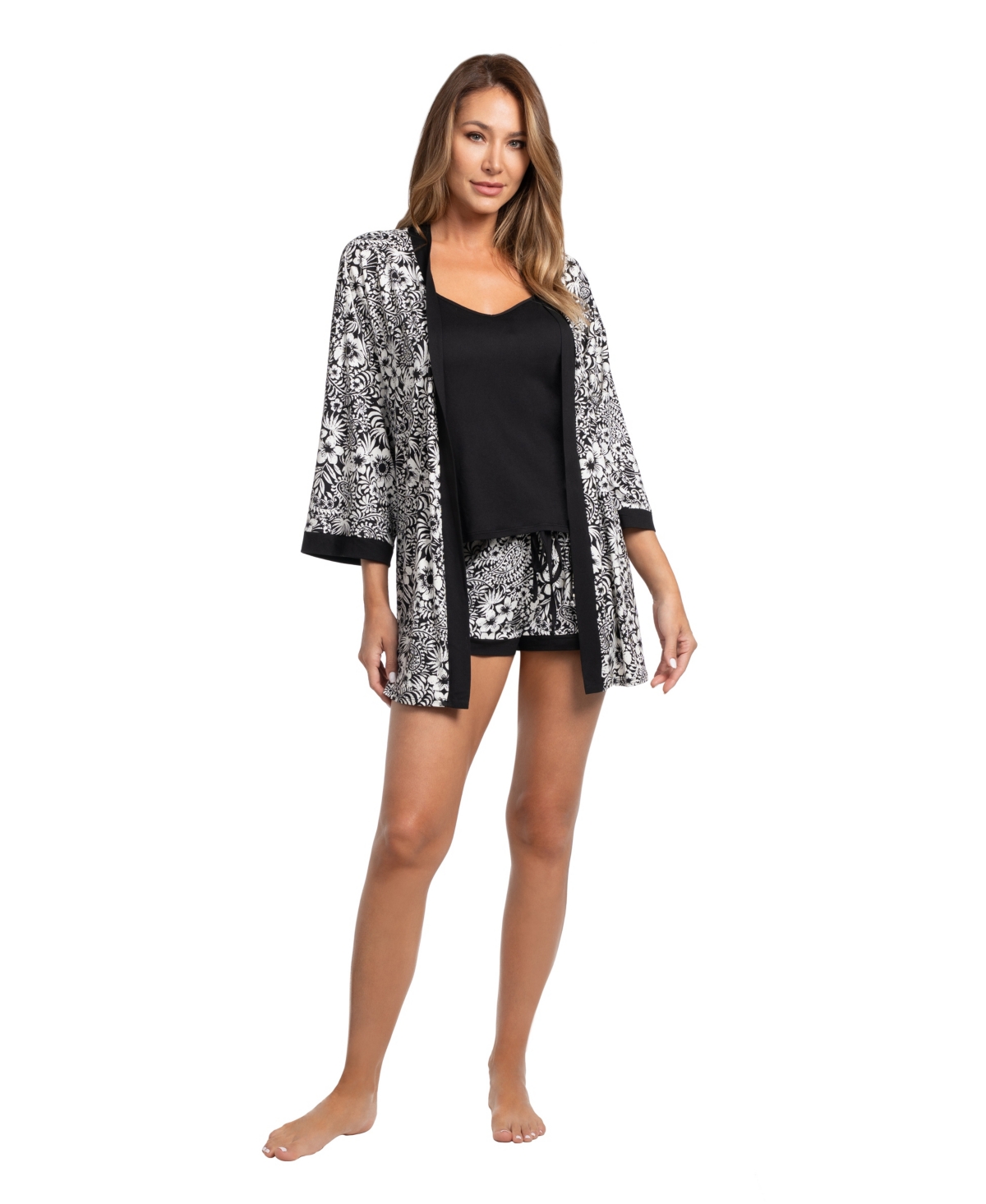 Linea Donatella Women's Amina Knit 3-piece Pajama Set In Multi