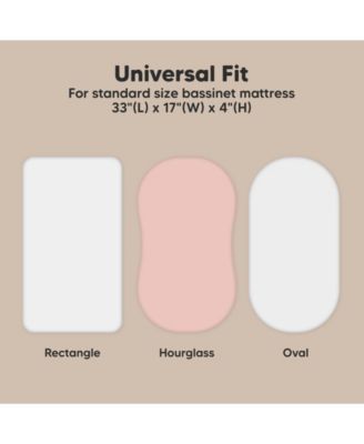 Bassinet Sheet for Baby Girls, Boys, 2-Pack Soothe Bassinet Fitted Sheets, Bedside Bassinet Mattress Sheet