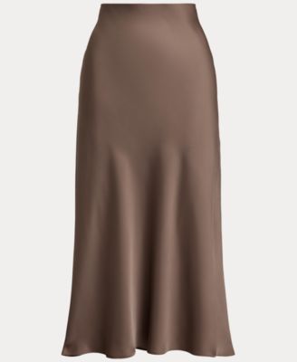 Women's Satin Charmeuse Midi Skirt