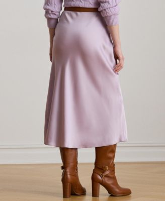 Women's Satin Charmeuse Midi Skirt