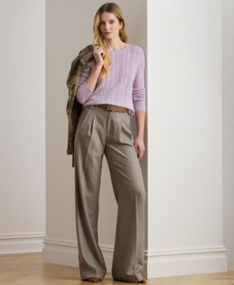 Women's Long Sleeves Pointelle-Knit Sweater