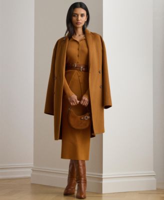 Women's Rib-Knit Long Sleeve Polo Cardigan Sweater