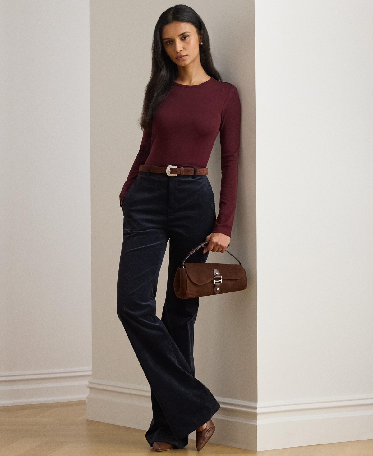 Ralph Lauren Women's Crewneck Sweater In Brown