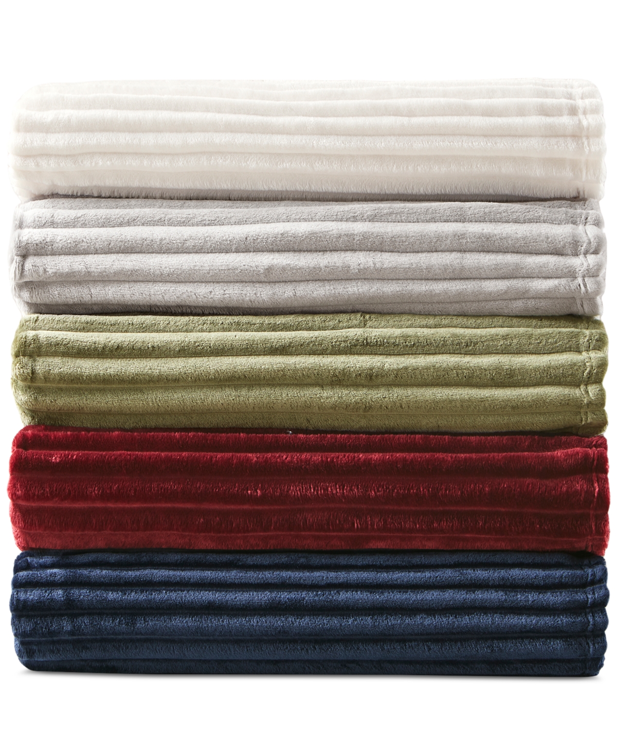 Arch Studio Ribbed Plush Blanket, Twin, Macy's Exclusive In White