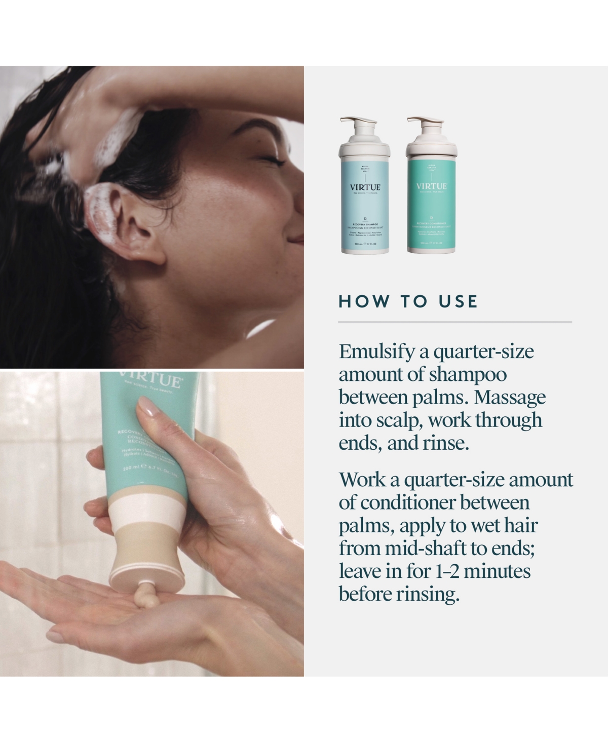 Virtue 2-pc. Jumbo-size Recovery Shampoo & Conditioner Set In Transparent